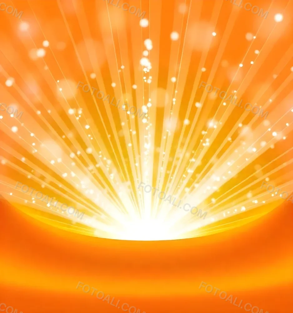 Bright Orange And Yellow Sunburst With Glowing Rays And Sparkling Stars Against A Warm Vibrant Background 5 0540