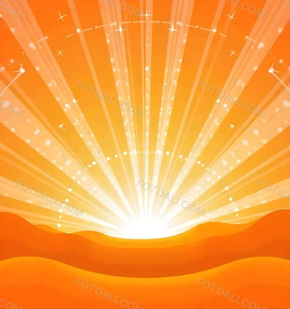 Bright Orange And Yellow Sunburst With Glowing Rays And Sparkling Stars Against A Warm Vibrant Background 7 De09