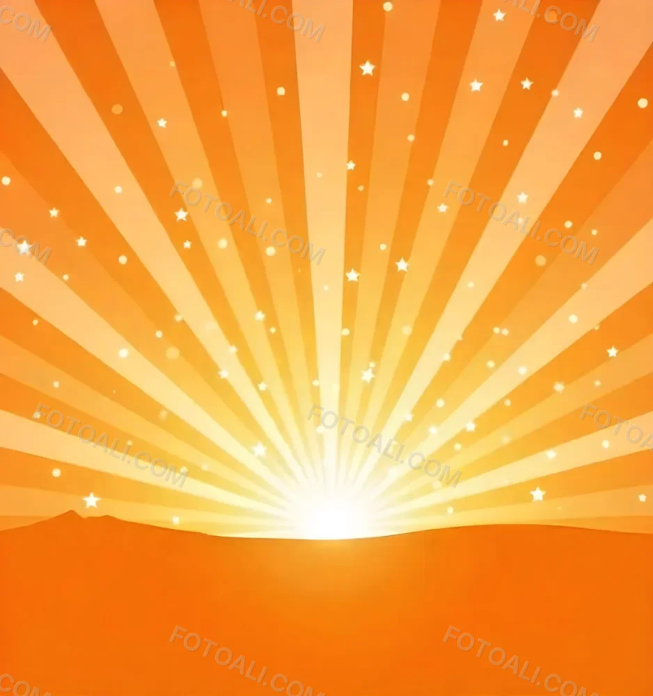 Bright Orange And Yellow Sunburst With Glowing Rays And Sparkling Stars Against A Warm Vibrant Background 8 B2d2