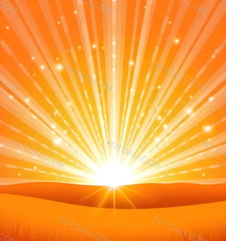 Bright Orange And Yellow Sunburst With Glowing Rays And Sparkling Stars Against A Warm Vibrant Background 9 3513
