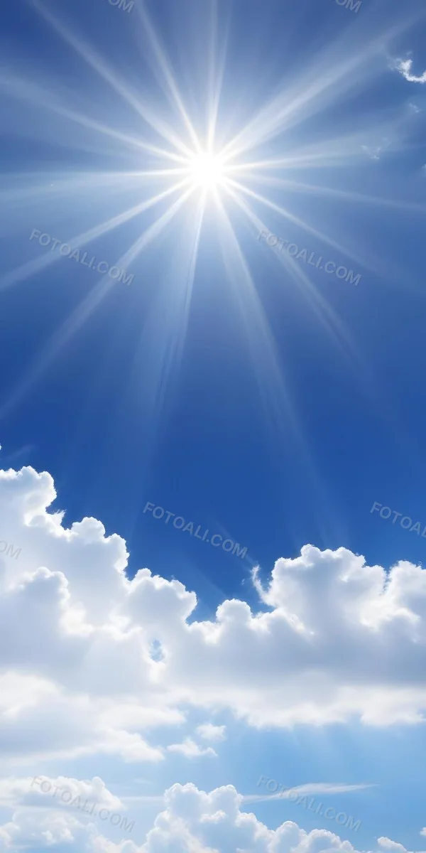 Bright Sun Rays Shining Through Clouds In A Clear Blue Sky 1 Fa30