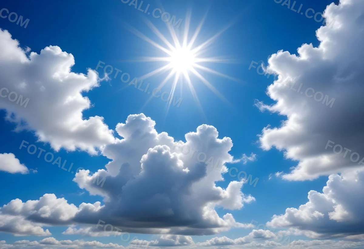 Bright White Clouds In A Clear Blue Sky With Sunlight Shining Through 18 2e6e