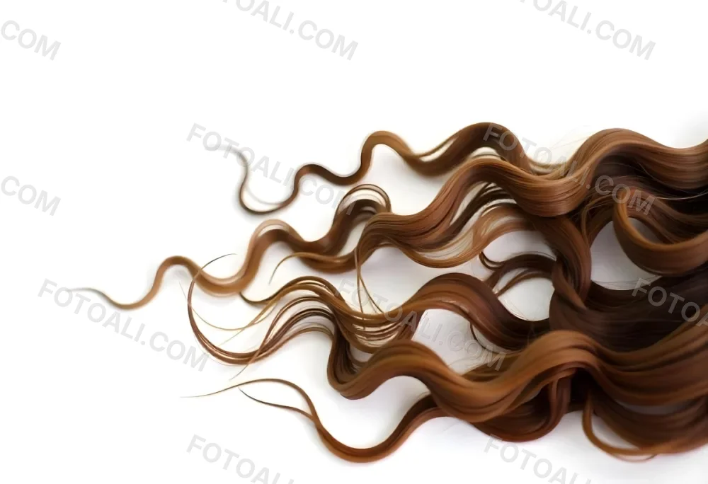 Brown Messy Hair Strands Light Brown And Dark Brown Tones Messy And Tangled Isolated On A White Background Studio Shot High Resolution 25 8e19