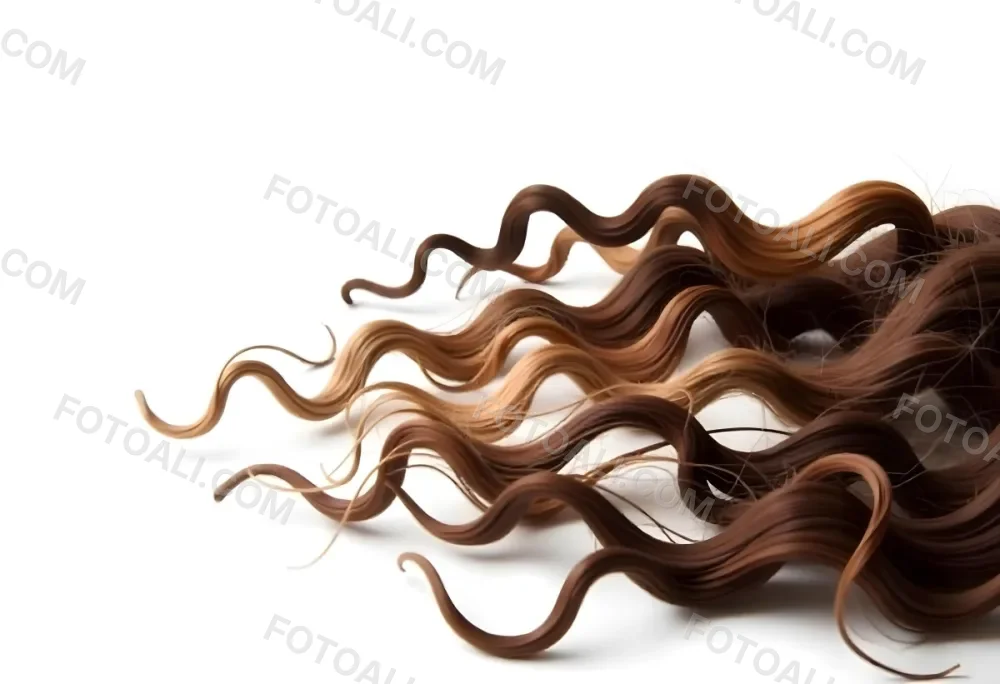 Brown Messy Hair Strands Light Brown And Dark Brown Tones Messy And Tangled Isolated On A White Background Studio Shot High Resolution 29 Ce70