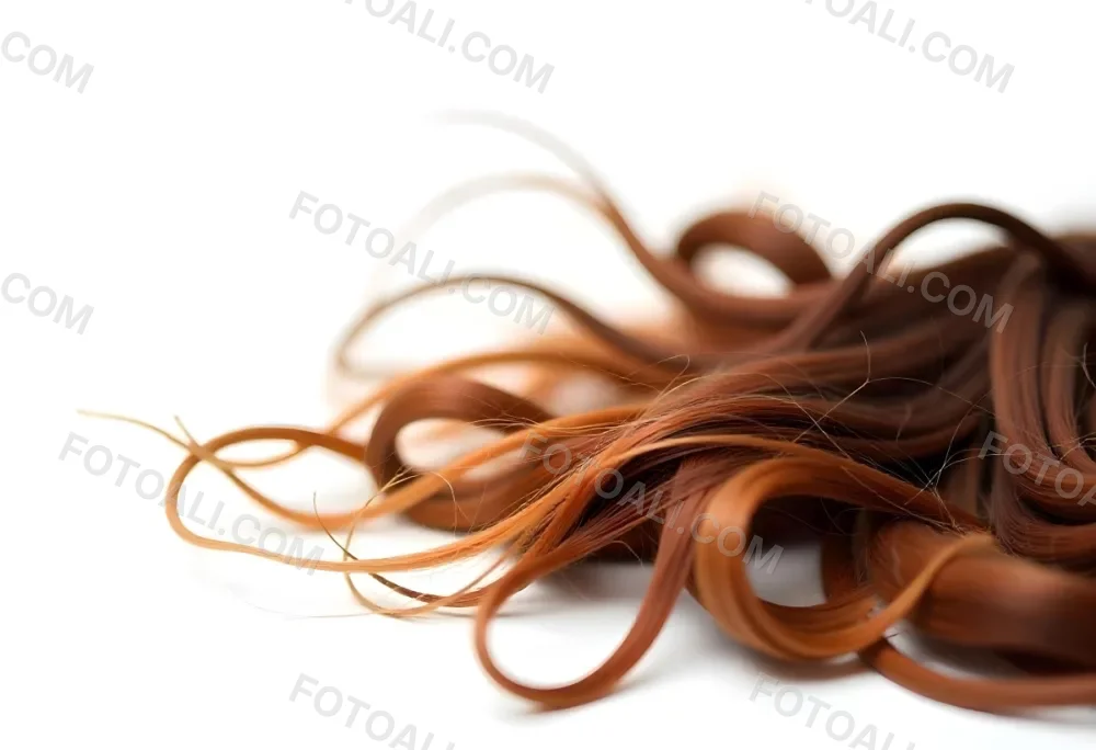 Brown Messy Hair Strands Light Brown And Dark Brown Tones Messy And Tangled Isolated On A White Background Studio Shot High Resolution 31 0a9b