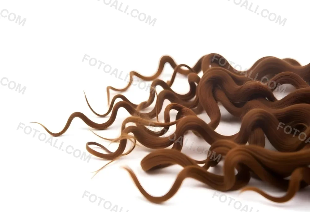 Brown Messy Hair Strands Light Brown And Dark Brown Tones Messy And Tangled Isolated On A White Background Studio Shot High Resolution 33 0847