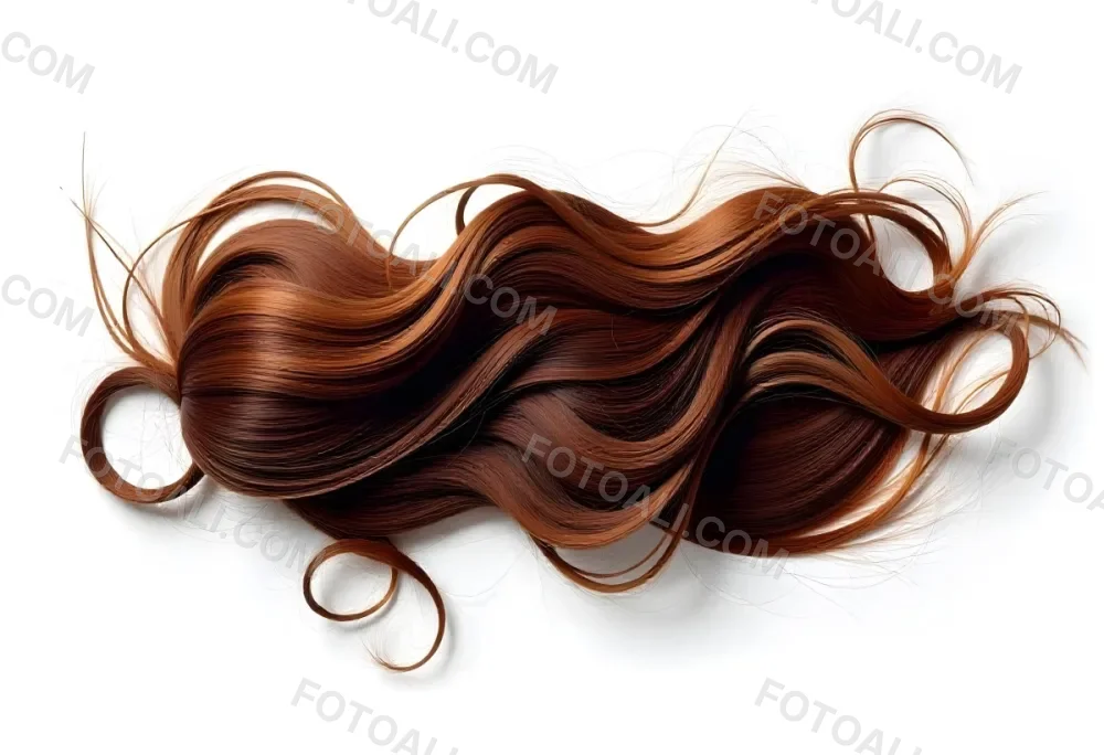 Brown Messy Hair Strands Light Brown And Dark Brown Tones Messy And Tangled Isolated On A White Background Studio Shot High Resolution 39 D22d