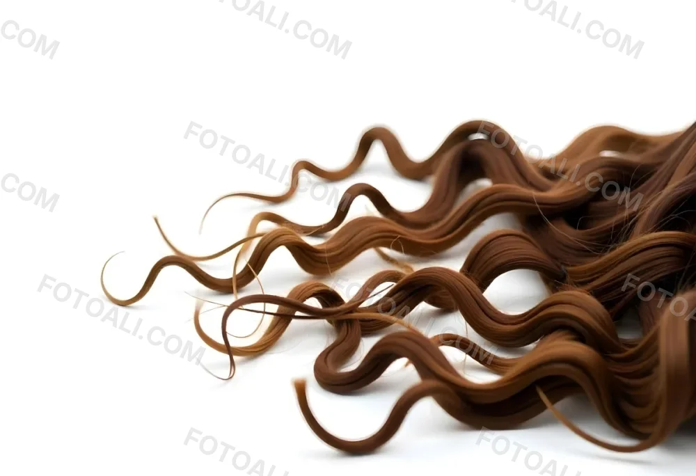 Brown Messy Hair Strands Light Brown And Dark Brown Tones Messy And Tangled Isolated On A White Background Studio Shot High Resolution 40 0360