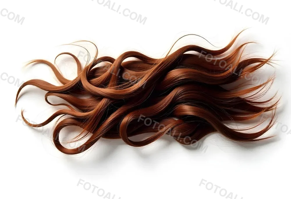 Brown Messy Hair Strands Light Brown And Dark Brown Tones Messy And Tangled Isolated On A White Background Studio Shot High Resolution 42 0a48