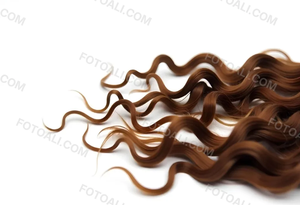 Brown Messy Hair Strands Light Brown And Dark Brown Tones Messy And Tangled Isolated On A White Background Studio Shot High Resolution 43 825a