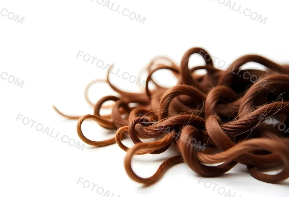 Brown Messy Hair Strands Light Brown And Dark Brown Tones Messy And Tangled Isolated On A White Background Studio Shot High Resolution 44 9dee