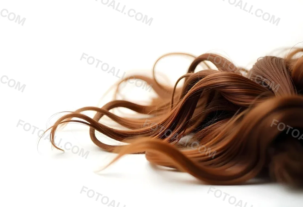 Brown Messy Hair Strands Light Brown And Dark Brown Tones Messy And Tangled Isolated On A White Background Studio Shot High Resolution 45 A002