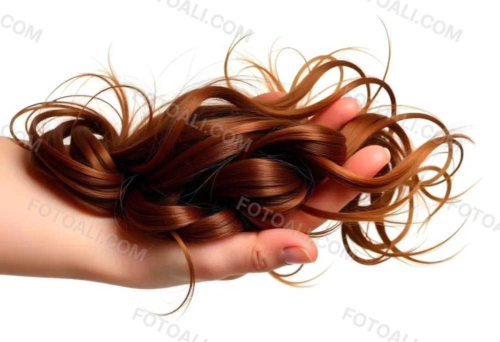 Brown Messy Hair Strands Light Brown And Dark Brown Tones Messy And Tangled Isolated On A White Background Studio Shot High Resolution 46 C7b6