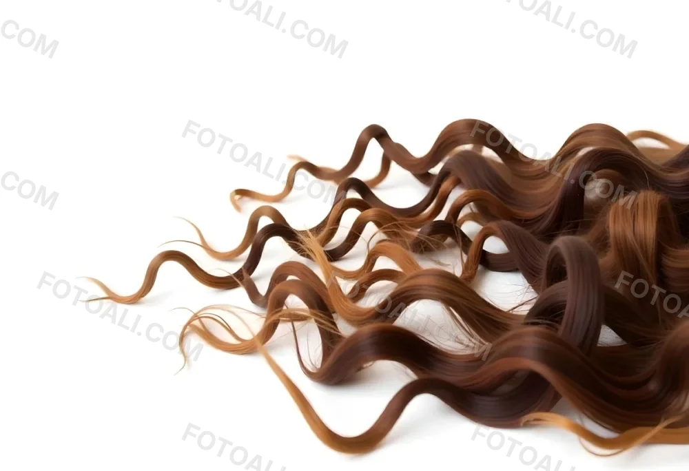 Brown Messy Hair Strands Light Brown And Dark Brown Tones Messy And Tangled Isolated On A White Background Studio Shot High Resolution 47 8829