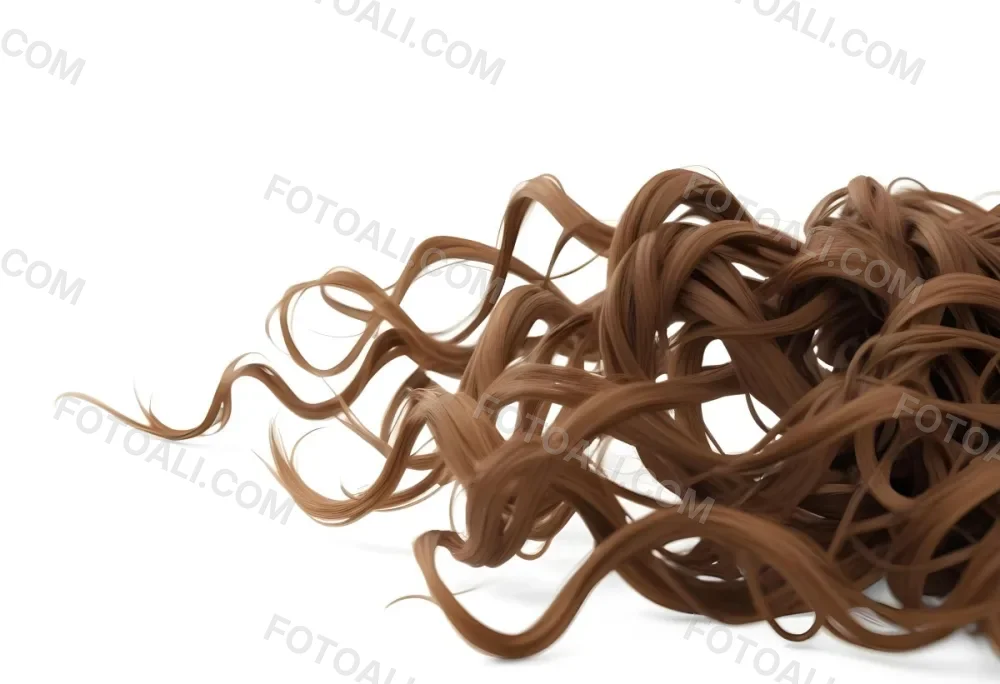 Brown Messy Hair Strands Light Brown And Dark Brown Tones Messy And Tangled Isolated On A White Background Studio Shot High Resolution 8 Fcd6