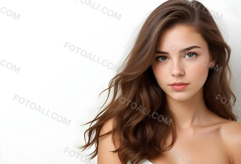 Caucasian Woman 22 Years Old Brown Hair White Background 10 3a47