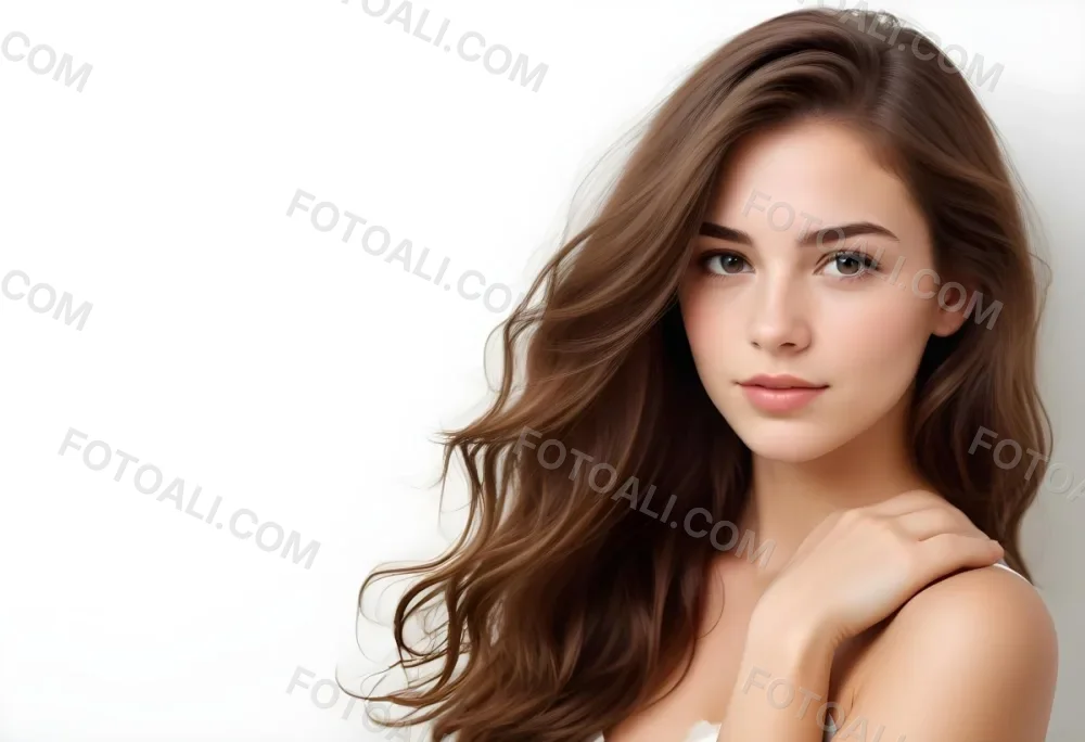 Caucasian Woman 22 Years Old Brown Hair White Background 8 054b