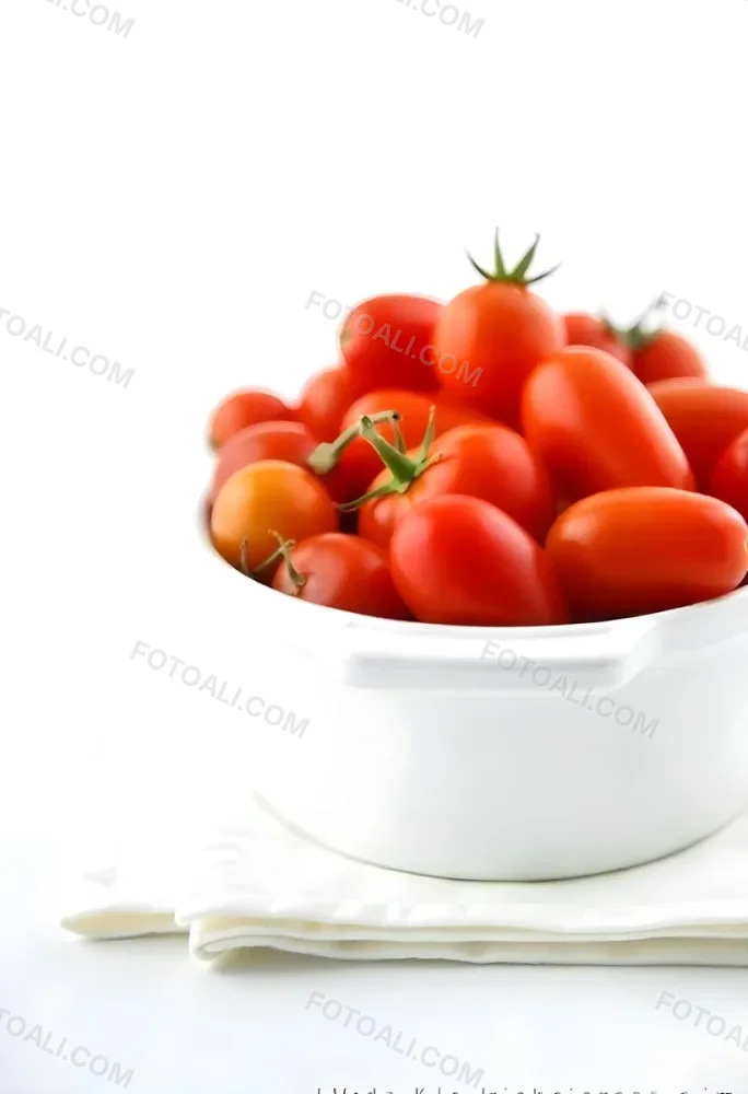 Cherry Tomatoes In A Red Bowl The Tomatoes Are Red And Ripe The Background Is Red And Out Of Focus 29 5652