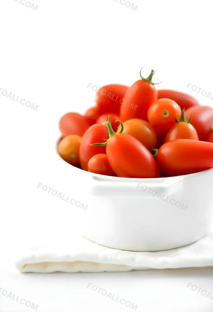 Cherry Tomatoes In A Red Bowl The Tomatoes Are Red And Ripe The Background Is Red And Out Of Focus 4 0383