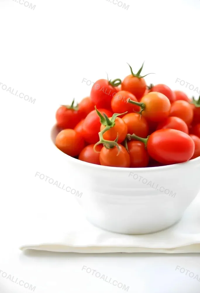 Cherry Tomatoes In A Red Bowl The Tomatoes Are Red And Ripe The Background Is Red And Out Of Focus 8 847c