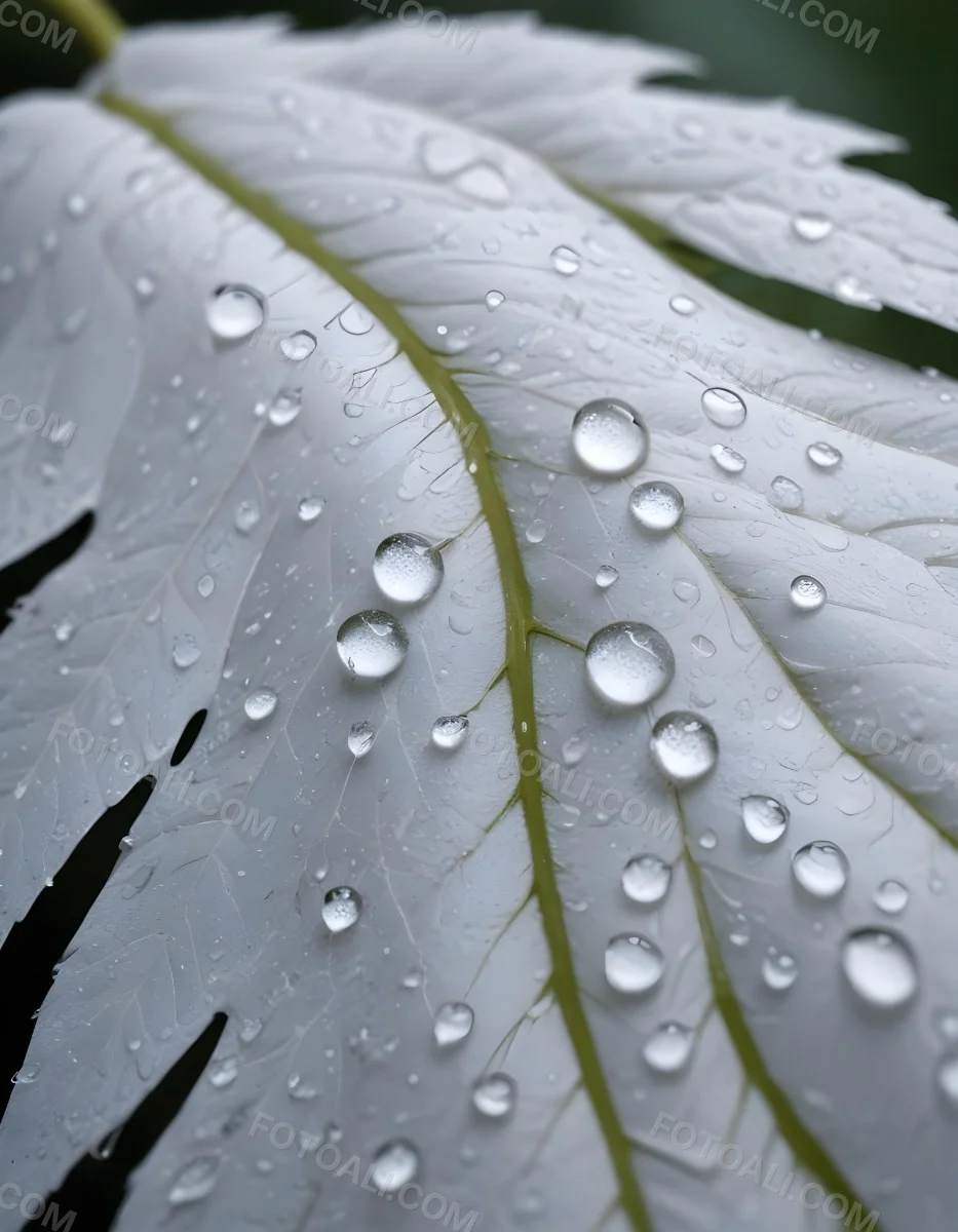 Close Up Of A Large Green Leaf With Water Droplets On Its Surface 1 4aec