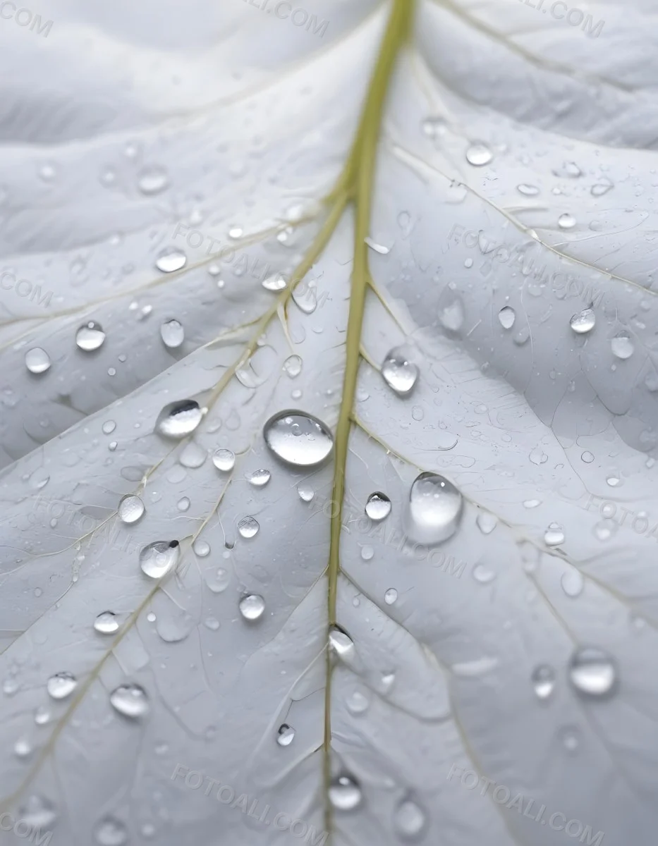 Close Up Of A Large Green Leaf With Water Droplets On Its Surface 3 3f07