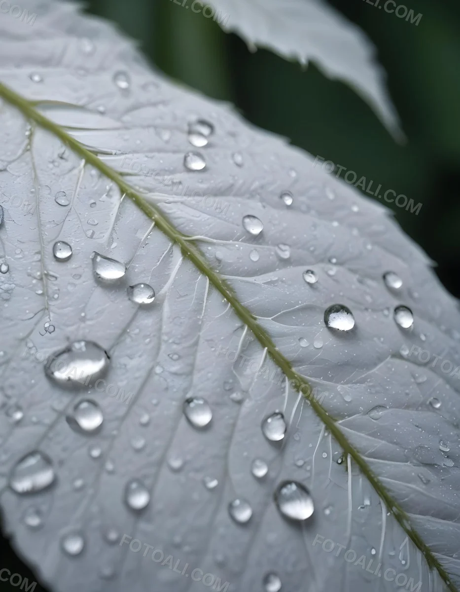 Close Up Of A Large Green Leaf With Water Droplets On Its Surface 4 6e68