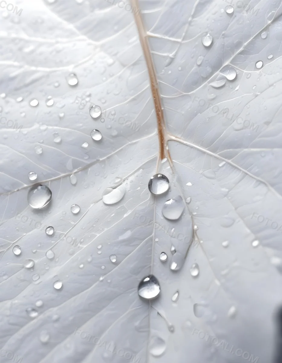 Close Up Of A Large Green Leaf With Water Droplets On Its Surface 8 652e