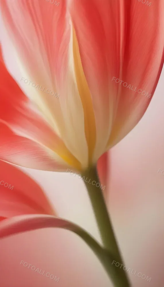Close Up Of A Pink And White Tulip Flower With Soft Focus Showing The Delicate Petals And Stamen 2 52c1