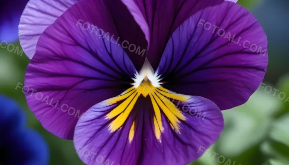 Close Up Of A Vibrant Purple Pansy Flower With Soft Petals And A Deep Blue Center 1 606b