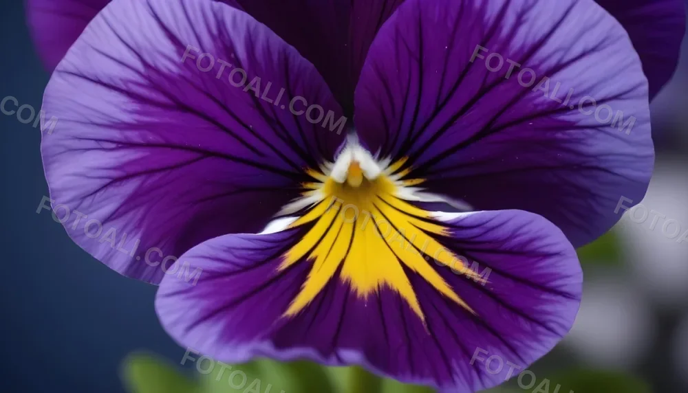 Close Up Of A Vibrant Purple Pansy Flower With Soft Petals And A Deep Blue Center 2 6432