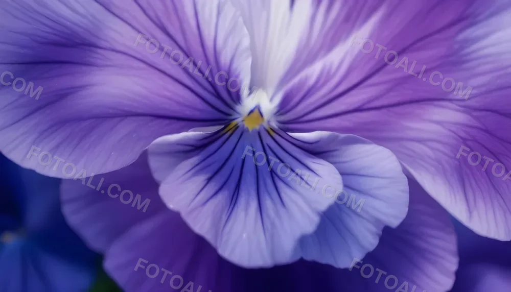 Close Up Of A Vibrant Purple Pansy Flower With Soft Petals And A Deep Blue Center 21 Dfcc