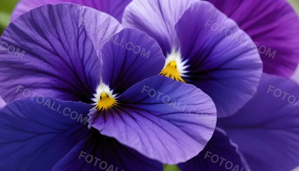 Close Up Of A Vibrant Purple Pansy Flower With Soft Petals And A Deep Blue Center 9 C0d2