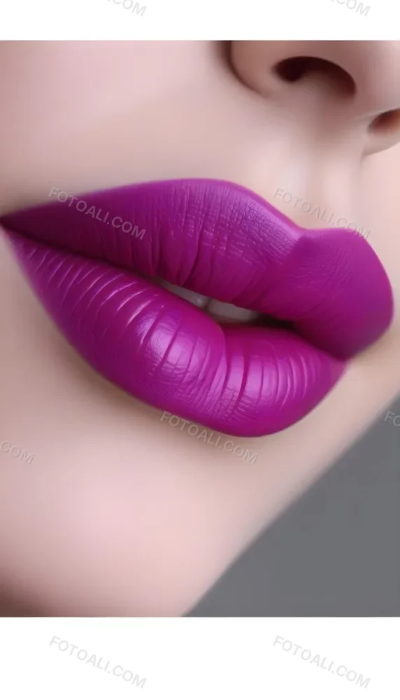 Close Up Of Full Lips With Bold Purple Lipstick Showcasing A Gradient Effect From Dark To Lighter Shades Of Purple The Background Is Dark Emphasizing The Lips 16 7e10