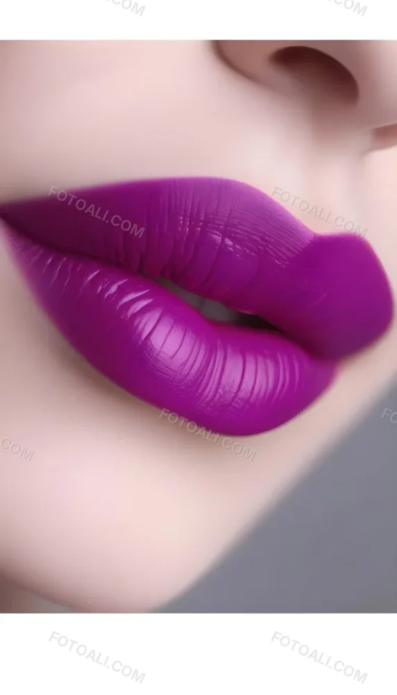 Close Up Of Full Lips With Bold Purple Lipstick Showcasing A Gradient Effect From Dark To Lighter Shades Of Purple The Background Is Dark Emphasizing The Lips 21 1d14