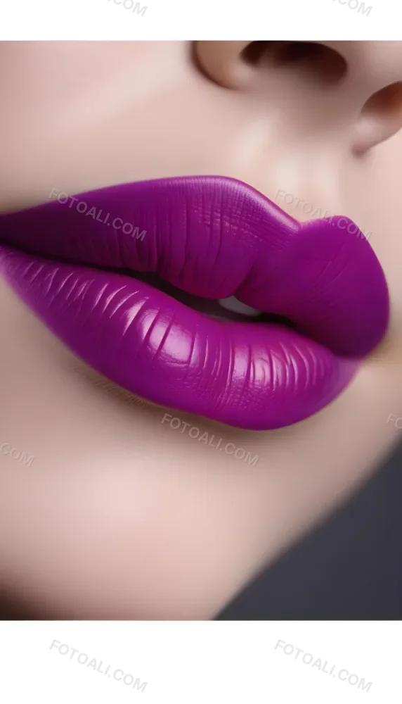 Close Up Of Full Lips With Bold Purple Lipstick Showcasing A Gradient Effect From Dark To Lighter Shades Of Purple The Background Is Dark Emphasizing The Lips 30 Eac9