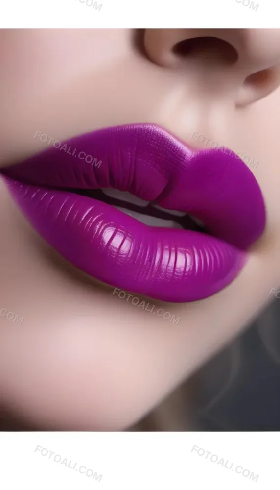 Close Up Of Full Lips With Bold Purple Lipstick Showcasing A Gradient Effect From Dark To Lighter Shades Of Purple The Background Is Dark Emphasizing The Lips 34 29e8