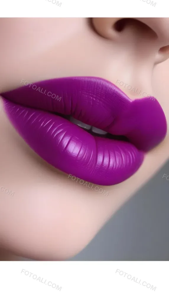 Close Up Of Full Lips With Bold Purple Lipstick Showcasing A Gradient Effect From Dark To Lighter Shades Of Purple The Background Is Dark Emphasizing The Lips 41 Afaf