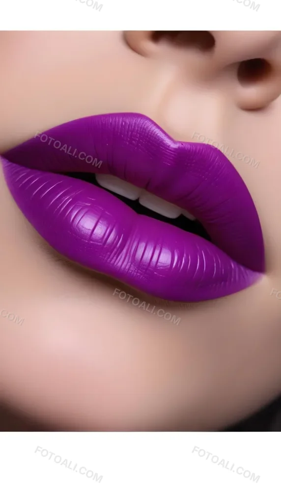 Close Up Of Full Lips With Bold Purple Lipstick Showcasing A Gradient Effect From Dark To Lighter Shades Of Purple The Background Is Dark Emphasizing The Lips 43 E8f5