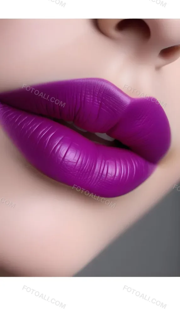 Close Up Of Full Lips With Bold Purple Lipstick Showcasing A Gradient Effect From Dark To Lighter Shades Of Purple The Background Is Dark Emphasizing The Lips 50 Ee2a