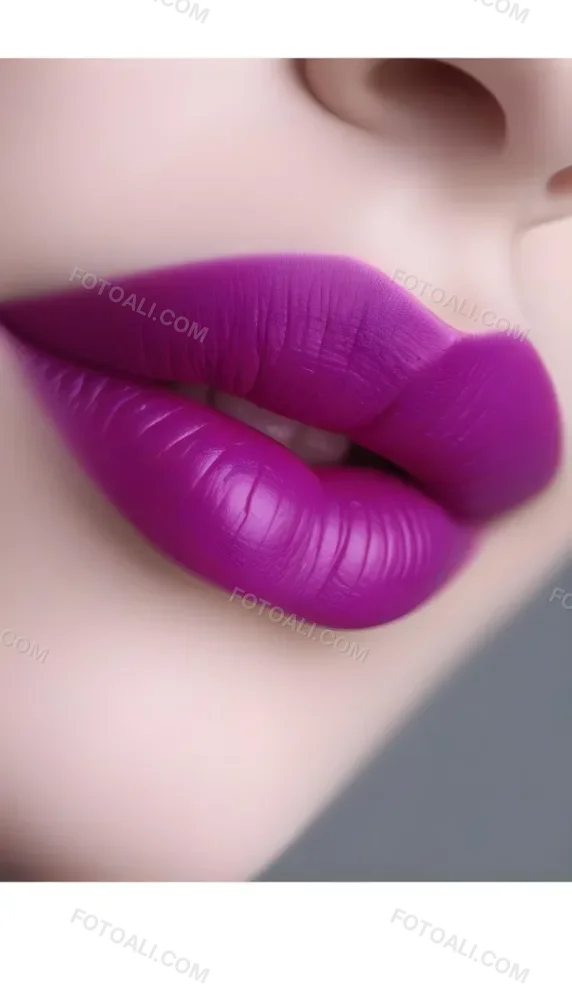 Close Up Of Full Lips With Bold Purple Lipstick Showcasing A Gradient Effect From Dark To Lighter Shades Of Purple The Background Is Dark Emphasizing The Lips 9 E3ee