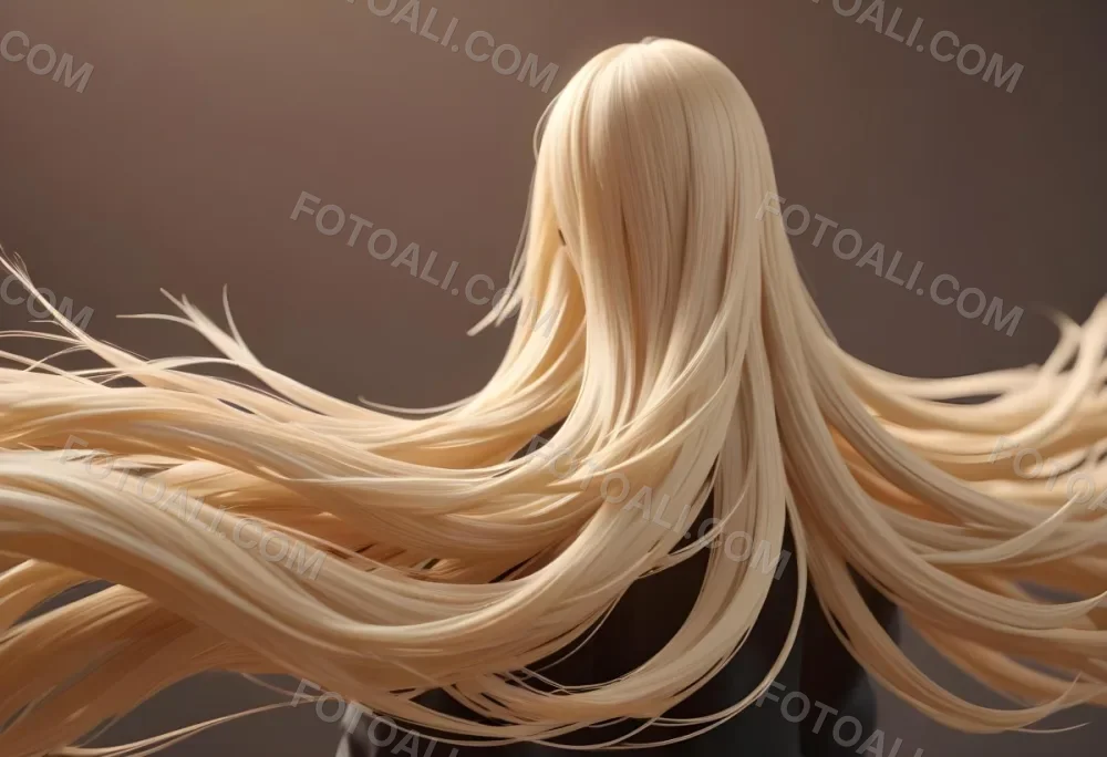 Close Up Of Long Blonde Hair Shiny And Flowing With Subtle Waves In A Studio Setting With Neutral Background 42 78c4