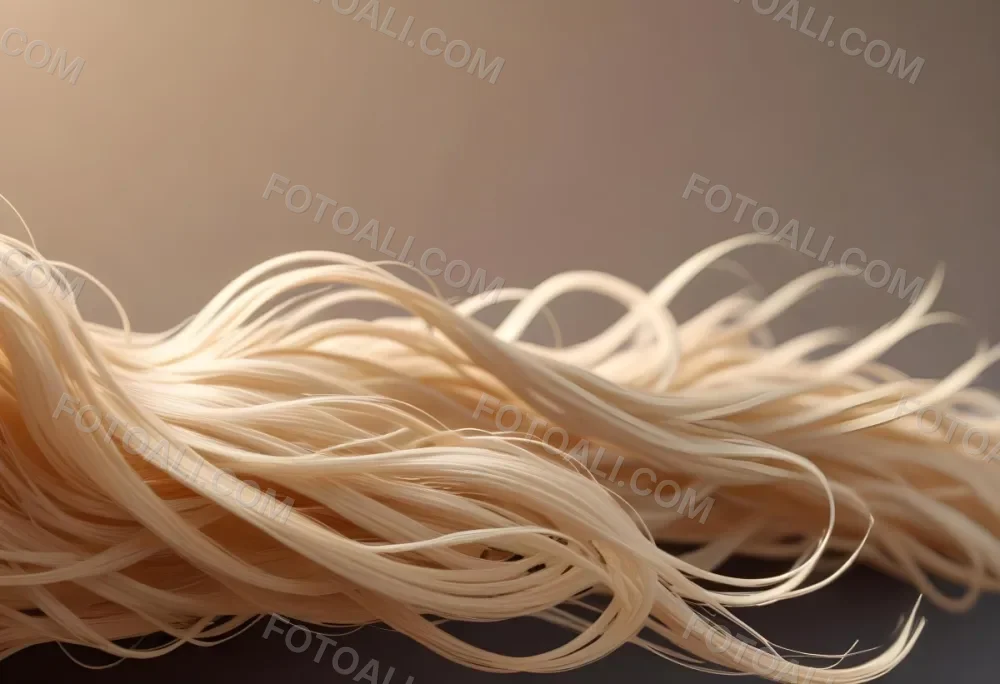 Close Up Of Long Blonde Hair Shiny And Flowing With Subtle Waves In A Studio Setting With Neutral Background 48 6dd0