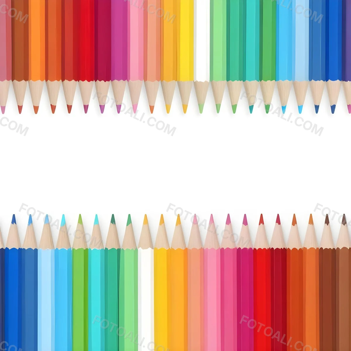 Colored Pencils Arranged In Two Rows Creating A Vibrant Spectrum Of Colors Sharp Tips Pointing Inward White Background Clean And Organized Composition Educational Or Artistic Theme 13 A87f