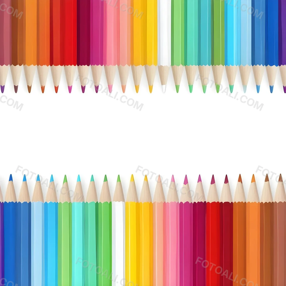 Colored Pencils Arranged In Two Rows Creating A Vibrant Spectrum Of Colors Sharp Tips Pointing Inward White Background Clean And Organized Composition Educational Or Artistic Theme 17 8284