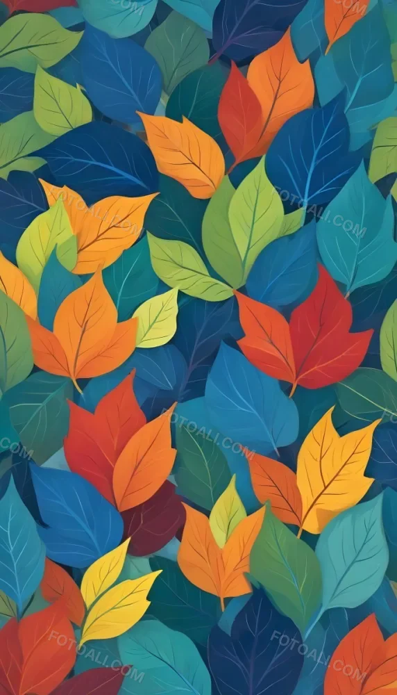 Colorful Abstract Leaves In Various Shades Of Green Yellow Orange Red Blue And Purple Overlapping Each Other 48 4f05