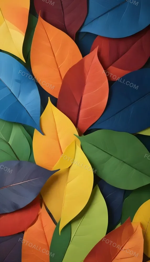 Colorful Abstract Leaves In Various Shades Of Green Yellow Orange Red Blue And Purple Overlapping Each Other 97 1d8e