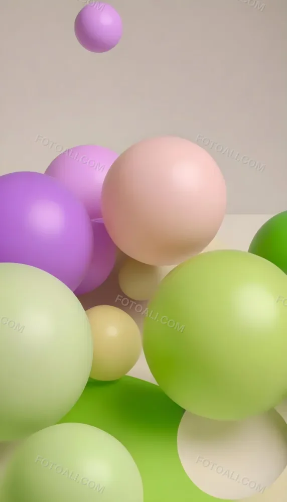 Colorful Balloons In Various Pastel Shades Including Pink Purple And Green 35 9382