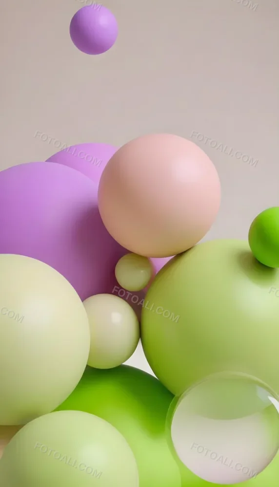 Colorful Balloons In Various Pastel Shades Including Pink Purple And Green 39 010b