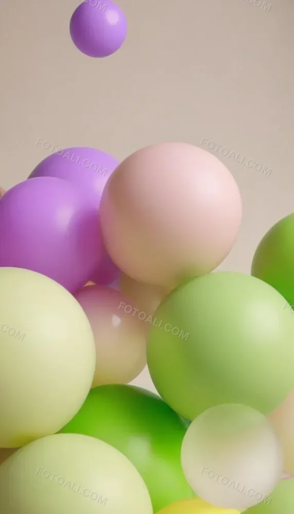 Colorful Balloons In Various Pastel Shades Including Pink Purple And Green 4 44fe